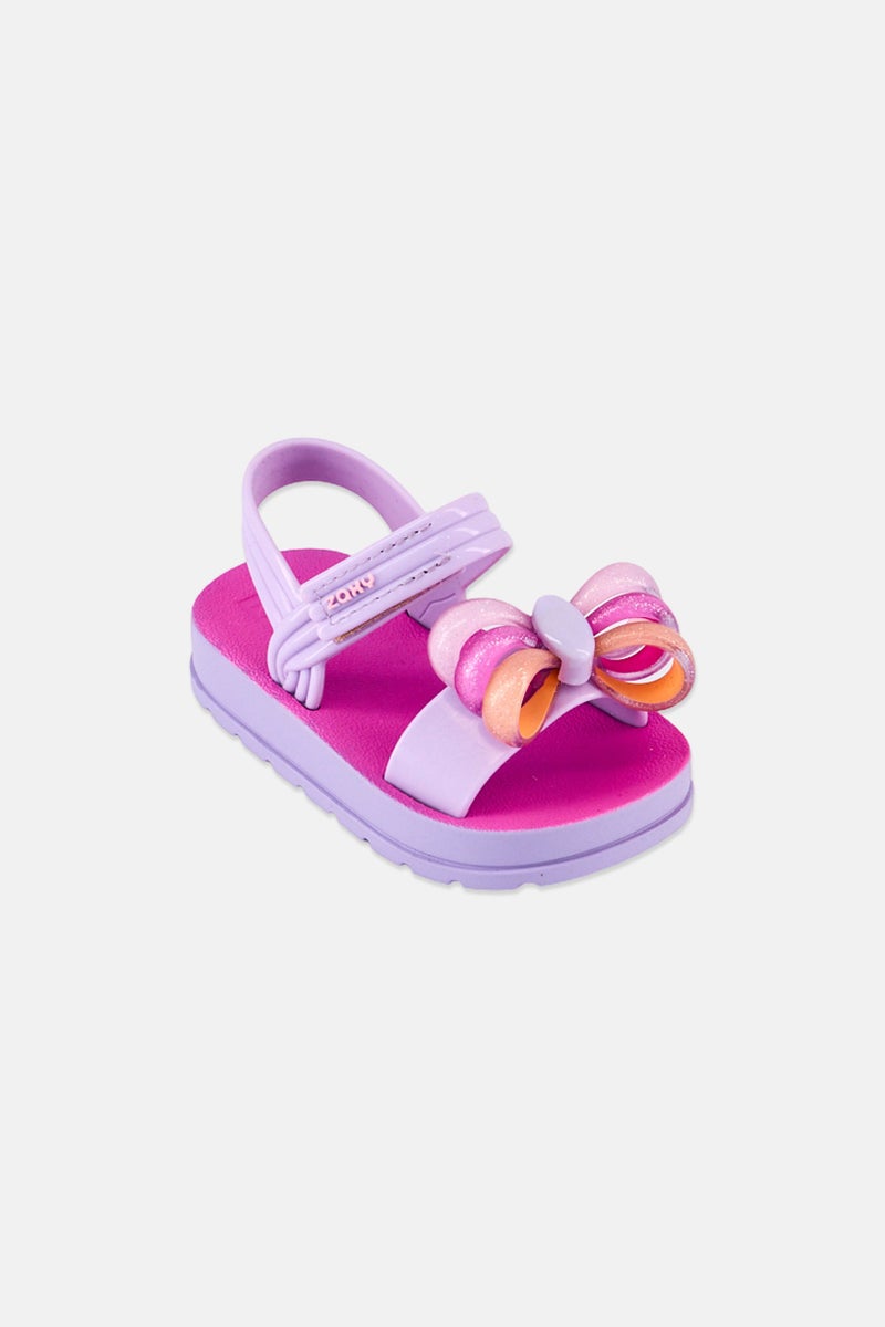 Zaxy Toddlers Girl Pirulito Velcro Closure Sandals, Purple  - Image 1