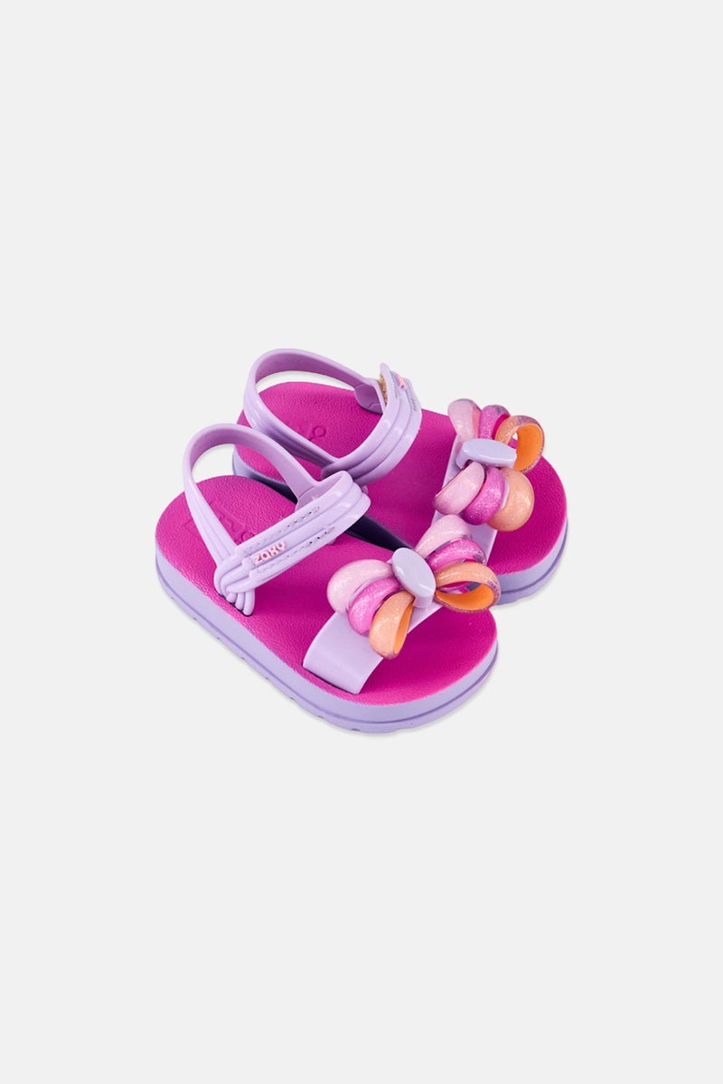 Zaxy Toddlers Girl Pirulito Velcro Closure Sandals, Purple  - Image 4