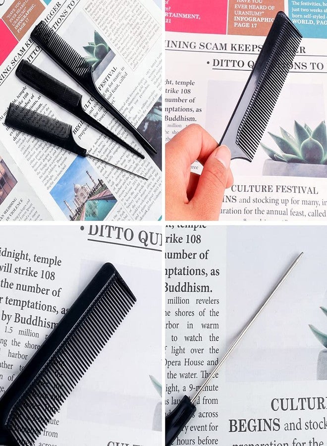 Aternal مجموعة أمشاط شعر احترافية مكونة من 10 قطع، مناسبة لصالونات الحلاقة، تتضمن أمشاطًا لفك تشابك الشعر، ومشطًا ذا أسنان دقيقة، ومشطًا لتصفيف الشعر، ومشطًا مناسبًا لجميع أنواع الشعر الطويل، والكثيف، والمجعد، والطويل، والمبلل، والكثيف، والمجعد، بحجم مناسب للسفر. - Image 4