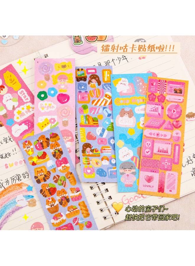 HELPS Creative Goo Card Cute Laser Film Sticker Material Children Diy Cartoon Hand Account Decoration Sticker Stationery - Image 2