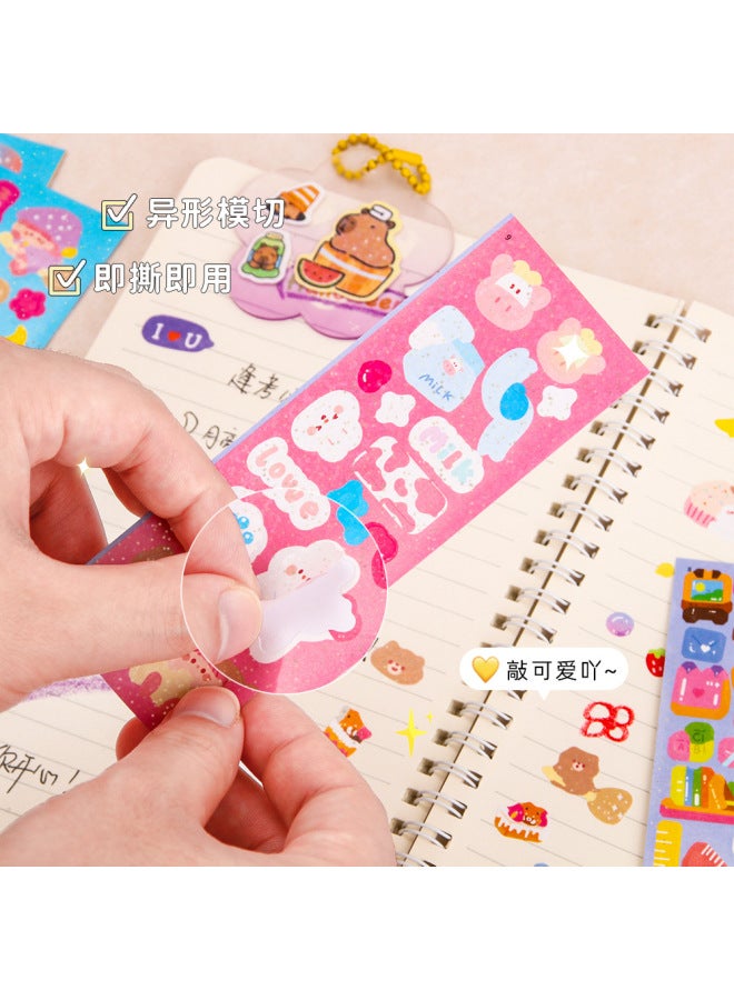 HELPS Creative Goo Card Cute Laser Film Sticker Material Children Diy Cartoon Hand Account Decoration Sticker Stationery - Image 3