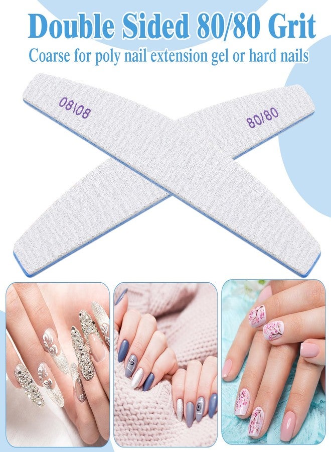Lanties 200 Pcs 100/180 Grit Nail Files, Reusable Nail File Double Sided Emery Boards for Acrylic and Gel Nails, Professional Fingernail File Manicure Tools for Filer Salon Pedicure Beauty (Sector) - Image 5