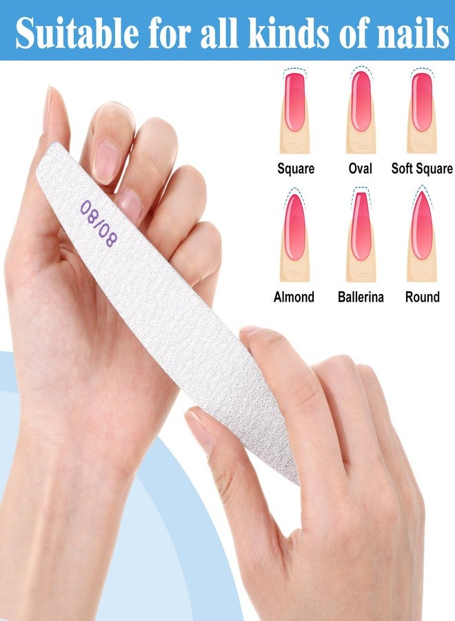 Lanties 200 Pcs 100/180 Grit Nail Files, Reusable Nail File Double Sided Emery Boards for Acrylic and Gel Nails, Professional Fingernail File Manicure Tools for Filer Salon Pedicure Beauty (Sector) - Image 3