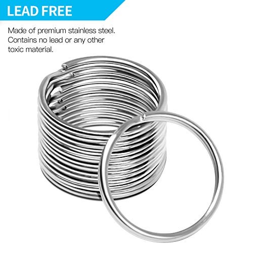 Prudance 100PCS Key Rings Metal Round Split Ring - Bulk Pack of 100-1" 25mm Diameter - Image 3