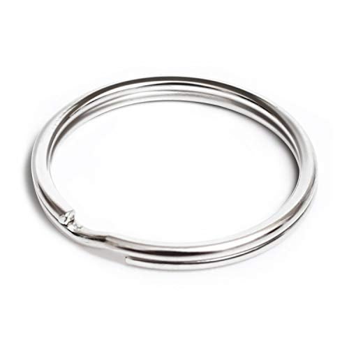 Prudance 100PCS Key Rings Metal Round Split Ring - Bulk Pack of 100-1" 25mm Diameter - Image 1