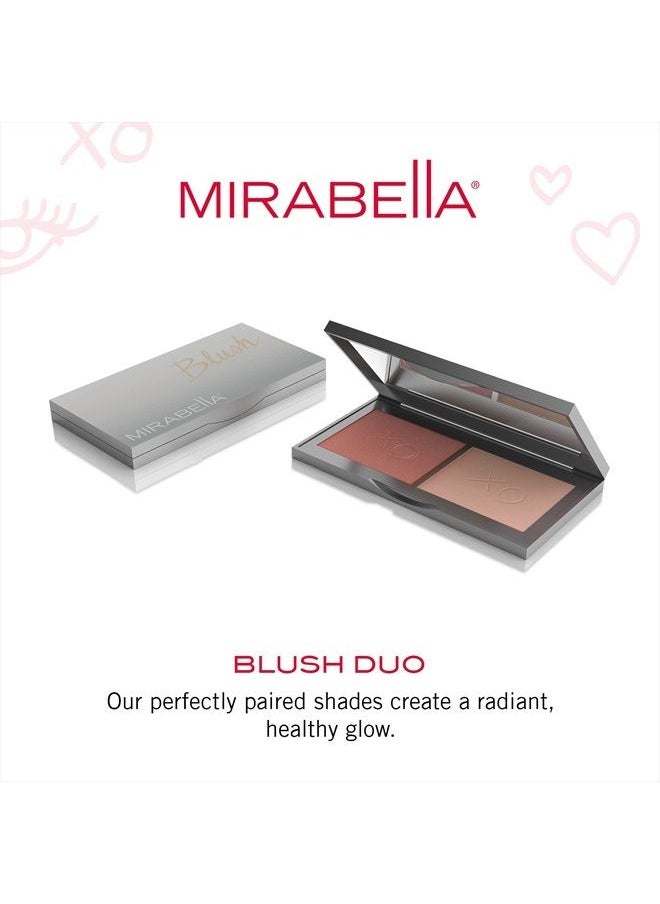 Mirabella - Beauty Blush Duo, Sweetheart/Babe (Matte Rosy Mauve/Mid-Tone Beige) - Mineral Pressed Powder for Cheeks - Professional, Compact & Easy-to-Apply Facial Makeup, Paraben & Talc-Free - Image 1