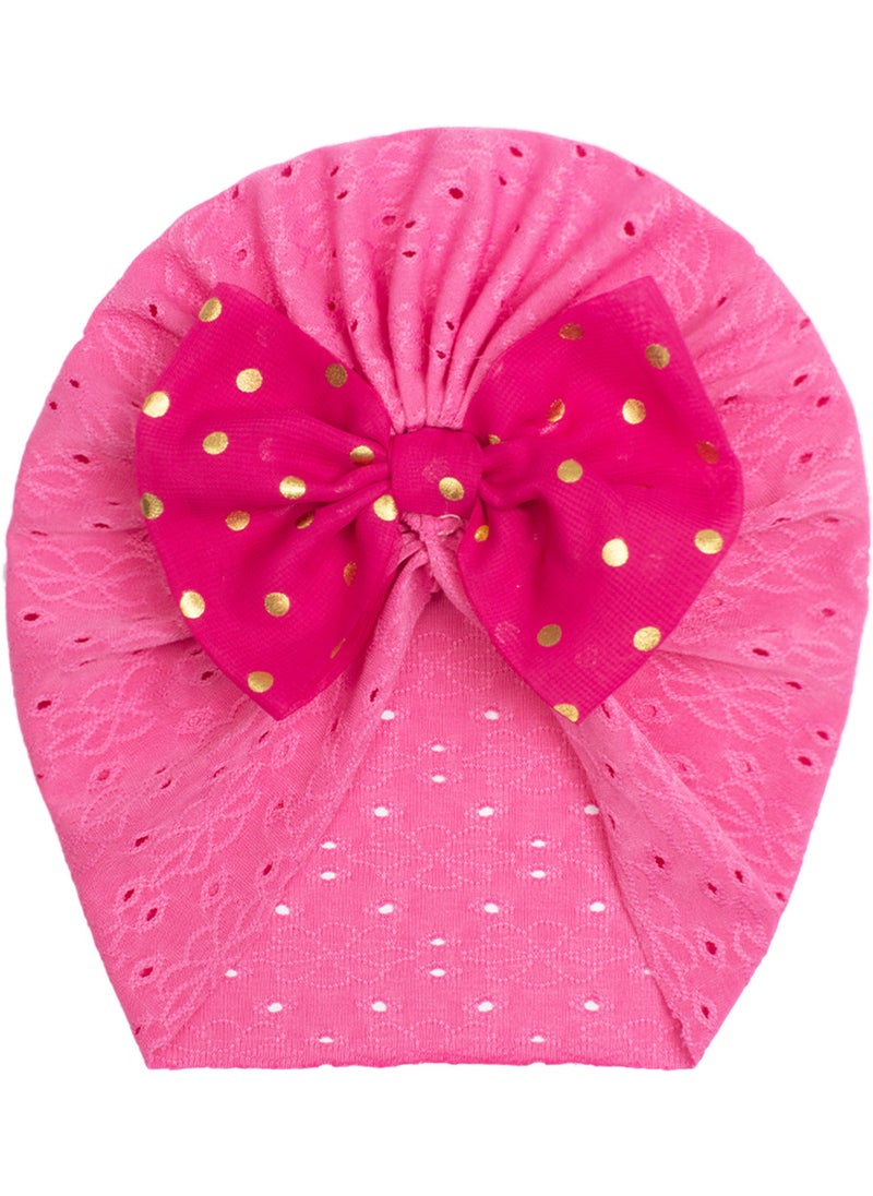 Generic Autumn Baby Hat Childrens Pull over Cap with Glitter Butterfly Knot Print Warmth Breathable Sunshade Windproof Cap for Infants rose red 