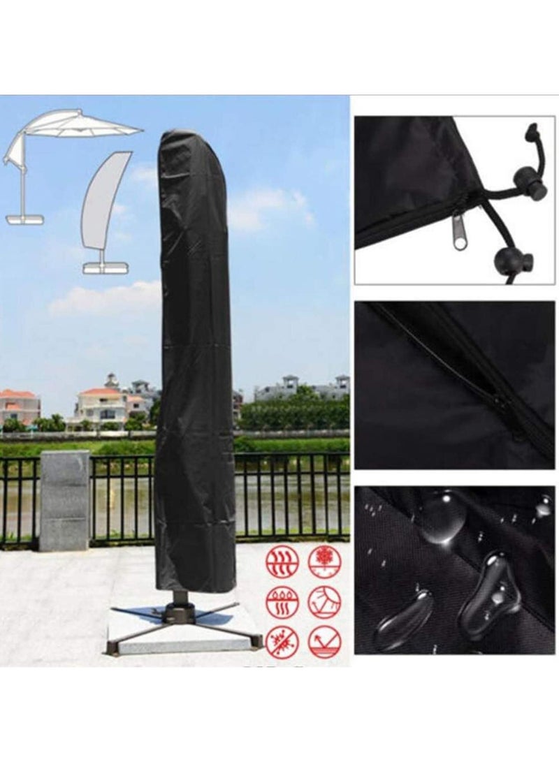 Generic 265cm Outdoor Large Cantilever Umbrella Cover Waterproof Anti UV Sun Protection Heavy Duty Zippered Drawstring Closure for Garden Patio Furniture  - Image 4