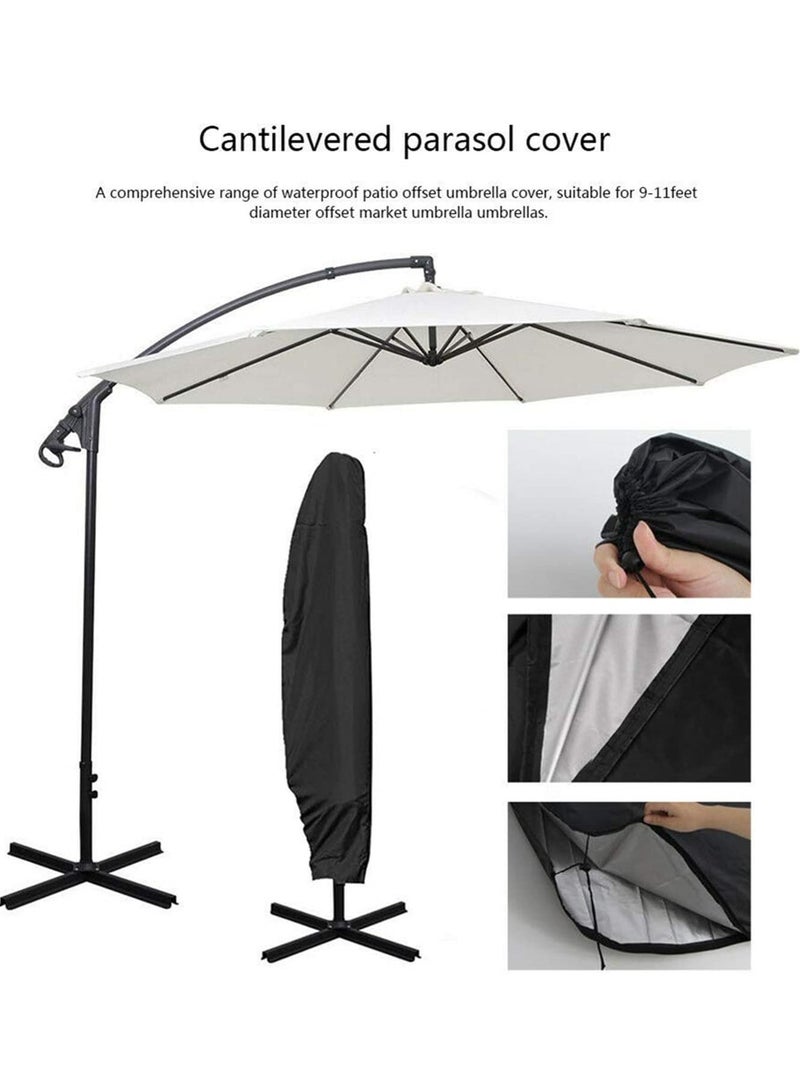 Generic 265cm Outdoor Large Cantilever Umbrella Cover Waterproof Anti UV Sun Protection Heavy Duty Zippered Drawstring Closure for Garden Patio Furniture  - Image 5
