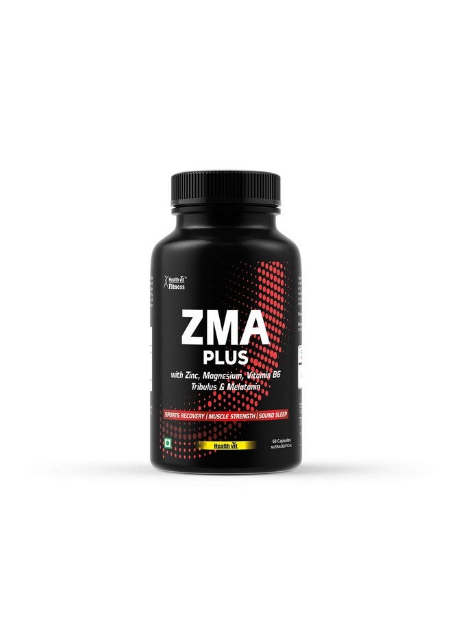 HealthVit Healthvit Fitness Triple Strength ZMA Plus, Sports Recovery & Sleep Support Supplement with Zinc, Magnesium, Vitamin B6, Tribulus & Melatonin - 60 Capsules  - Image 1