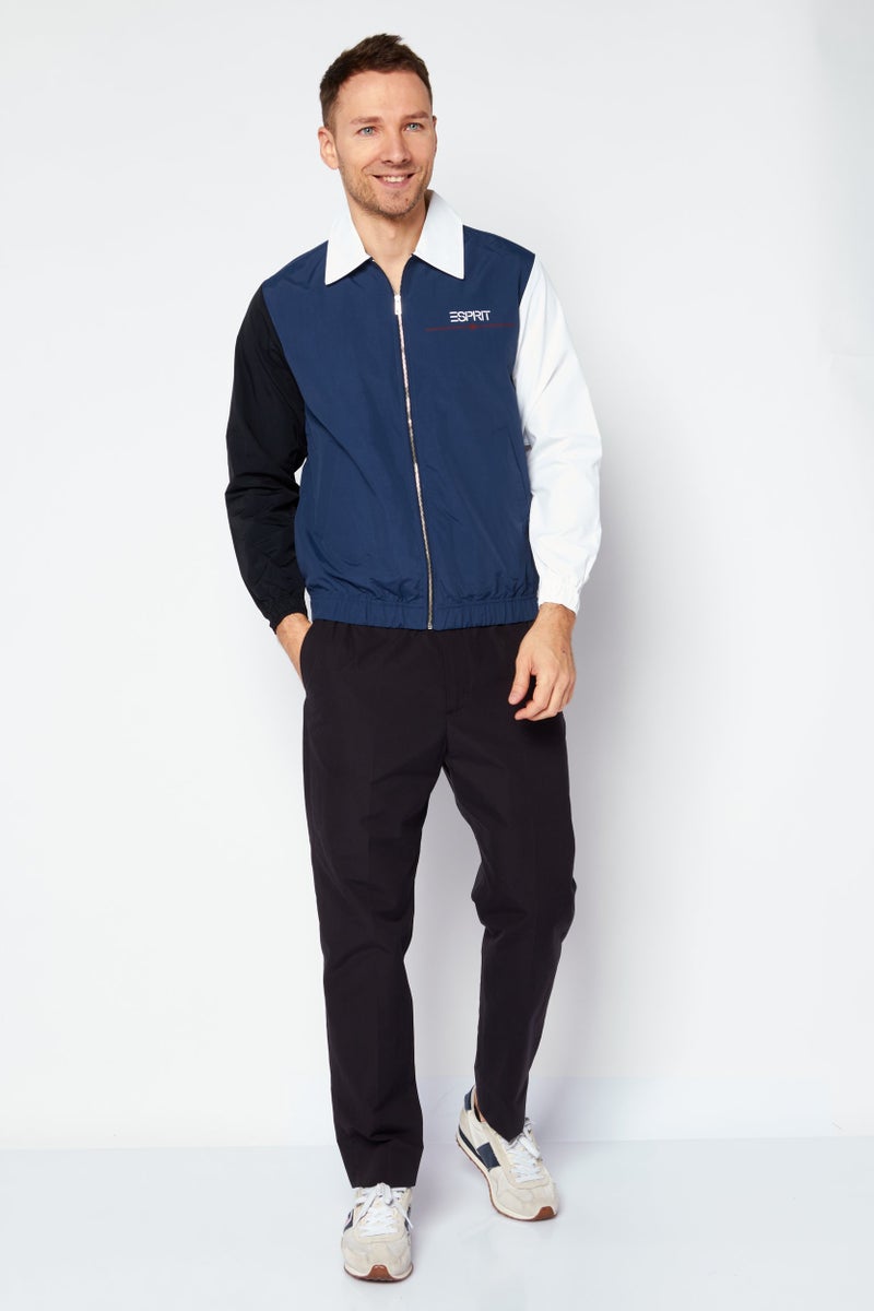 ESPRIT Men Brand Logo Windbreaker Jacket, Blue Combo  - Image 2