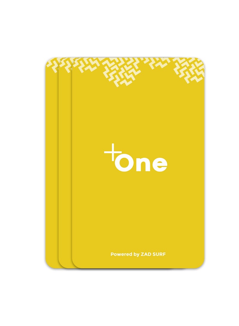 Pack of 3 Golden Engraved Metal Business Card (+ One ) Zad Surf for Instant Contact and Social Media iOS and Android - Image 1