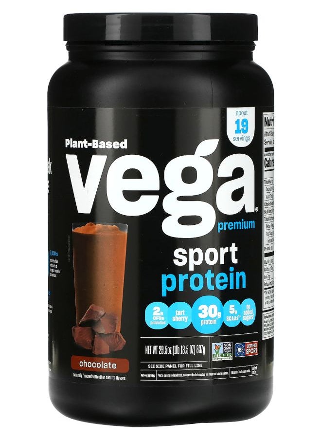 Vega - Sport Plant-Based Premium Protein Powder Chocolate 1 lb 13.5 oz (837 g) - Image 1