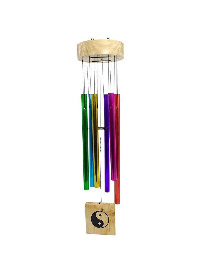 Plus Value Plus Value Feng Shui Vastu Metal Wind Chimes for Home Decor Positive Energy Color Pipes Bedroom Balcony Garden Peaceful Soothing Sound 6 Rods Multicolor  - Image 4