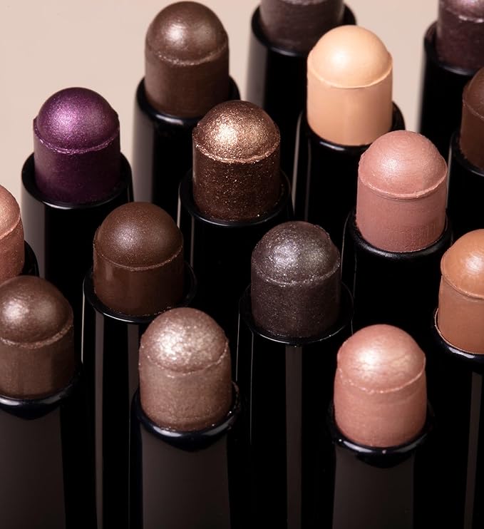 Mii قلم ظلال العيون الدائم من مii كوزمتيكس - قلم كريمي خفيف الوزن مقاوم للتجاعيد قابل للبناء ظلال عيون متعددة الاستخدامات - موف مع لمسة من الورد اللامع وذهب الورد