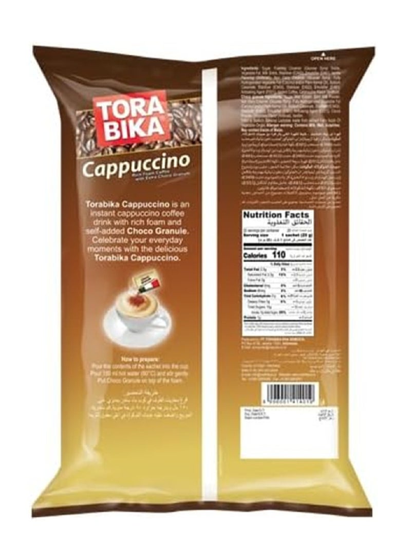TORA BIKA Instant Coffeee Bag Capuccino Flavor Rich Foam Coffee with Extra Choco Granule - 20 × 25g  - Image 2