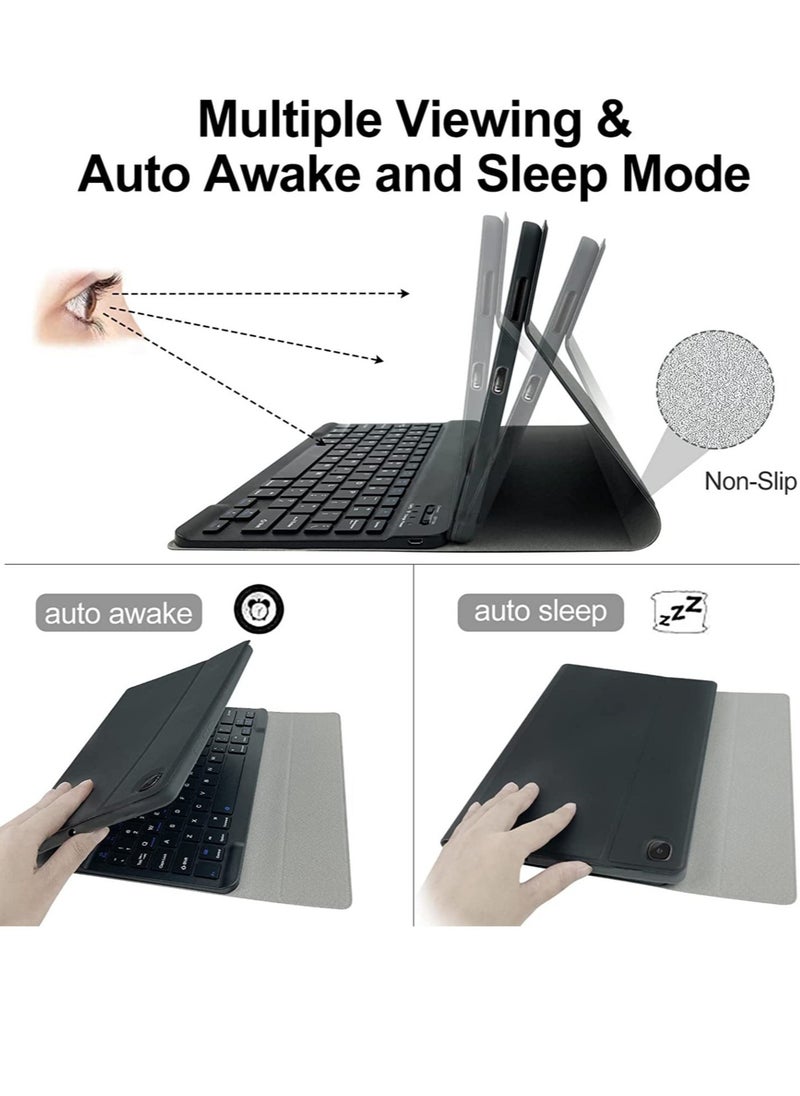 ELTRAZONE Keyboard Case for Samsung Galaxy Tab S6 Lite 10.4'' (SM-P610/P615/P613/P619,2020/2022), Lachesis Business Leather Folio Cover with Detachable Magnetically Bluetooth Keyboard with S-Pen Holder, Black  - Image 5