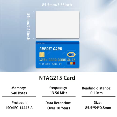 BABIQT 12pcs NFC Card NTAG215 NFC Tags Printable NFC 215 Cards Blank NFC Key Tags White ISO CR80 Cards Work with TagMo & All NFC-Enabled Devices - Image 2