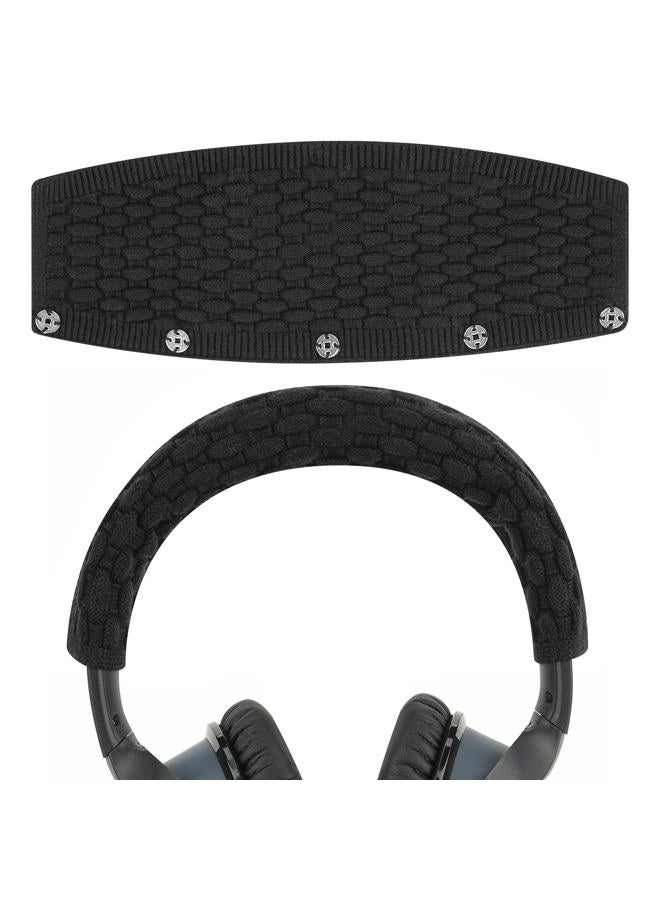 Geekria Knit Fabric Headband Cover Compatible with Bose QC35 II, QC25, QC15, QC2 Headphones, Head Cushion Replacement Repair Part, Easy DIY Installation (Black)