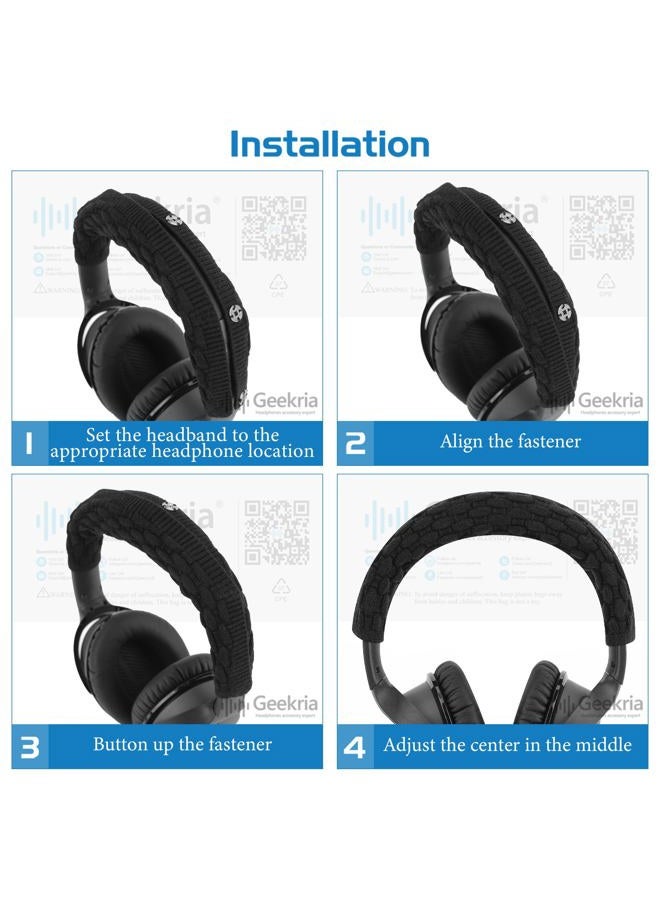Geekria غطاء رأس من قماش محبوك Geekria متوافق مع سماعات Bose QC35 II و QC25 و QC15 و QC2، قطعة استبدال لوسادة الرأس، سهلة التركيب DIY (أسود) - Image 5
