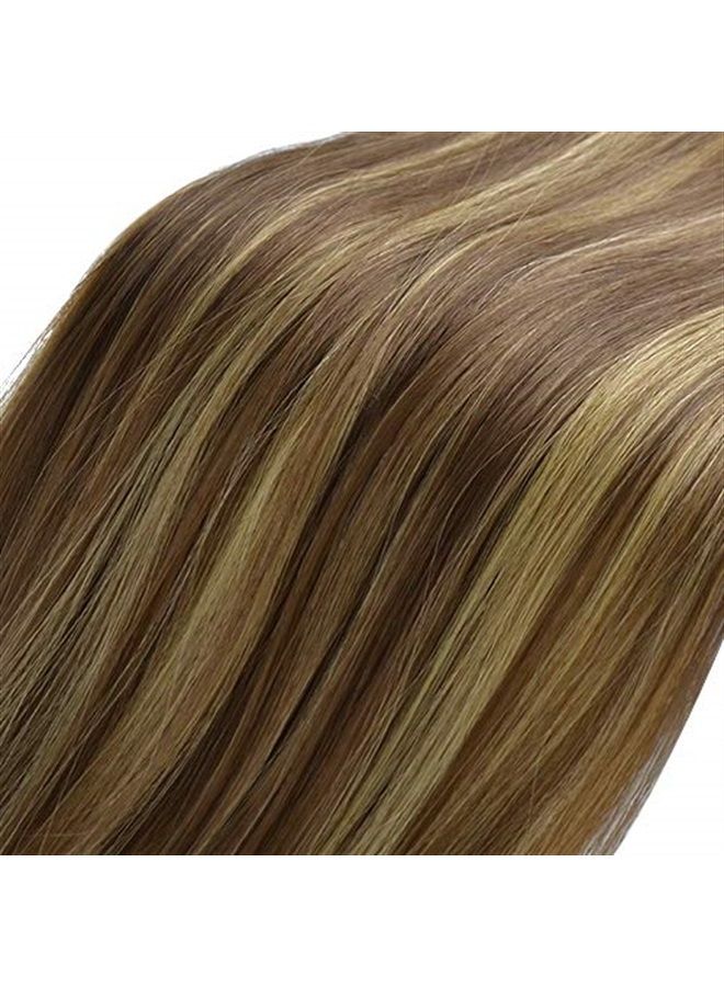 BARSDAR 30 inch Ponytail Extension Long Straight Wrap Around Clip in Synthetic Fiber Hair for Women - Blonde & Medium Brown - Image 3