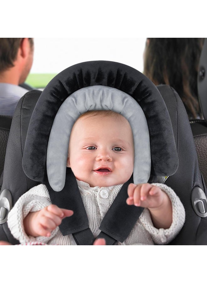 COOLBEBE New Babybody Support & Strap Covers Set for Newborn Infant Toddler- Extra Soft Stroller Cushion Pads Car Seat Insert, Perfect for Carseats, Strollers, Swings, Black - Image 2