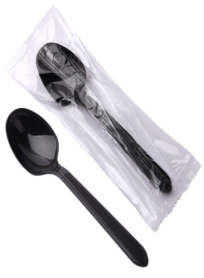 Hokeding Plastic Spoons Individually Wrapped, 100pcs Heavy Duty Disposable Spoons Bulk - Ideal for Parties, Restaurants, Travel & Takeout - Image 1