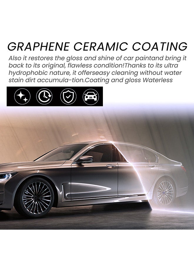 RAYHONG Car Polishes Set - Graphene Ceramic Coating - New Plastics Parts Crystal Coatings Car High Gloss Protective Layer - Upgrade Crystals Coating For Cars Plastic Restorer Refurbish Agent, With Sponge*1, Towel*1, Gloves*2, Coated Cloth*2 - Image 5