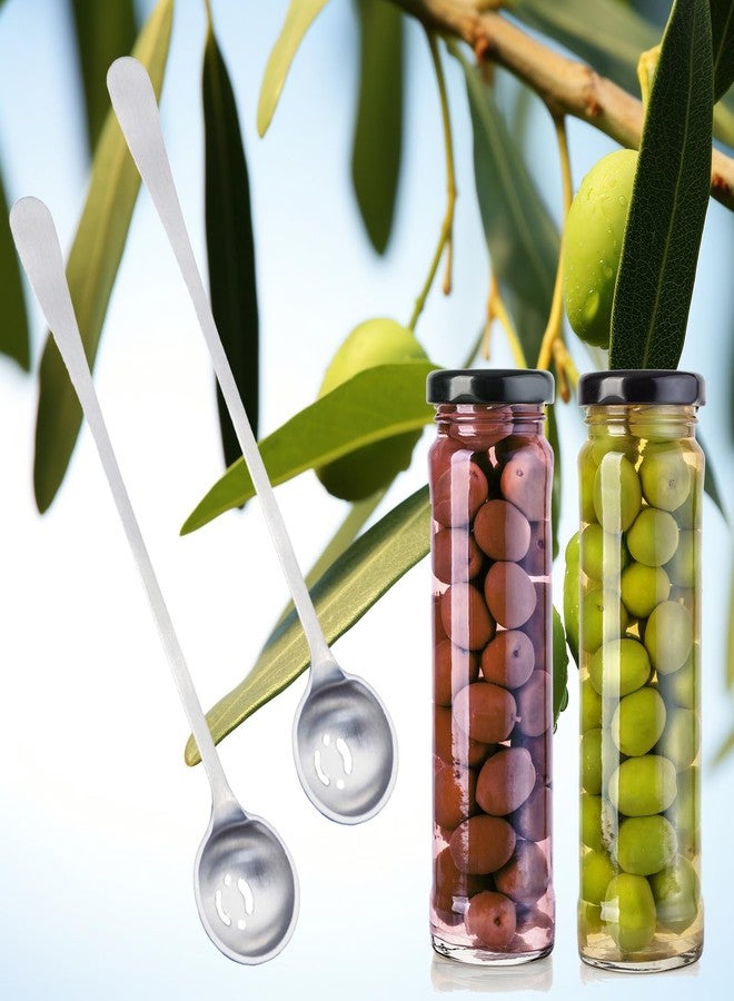 Asanta 2 PCS Stainless Steel Long Handle Olive Spoons with Holes for Jars and Pickles - Image 2
