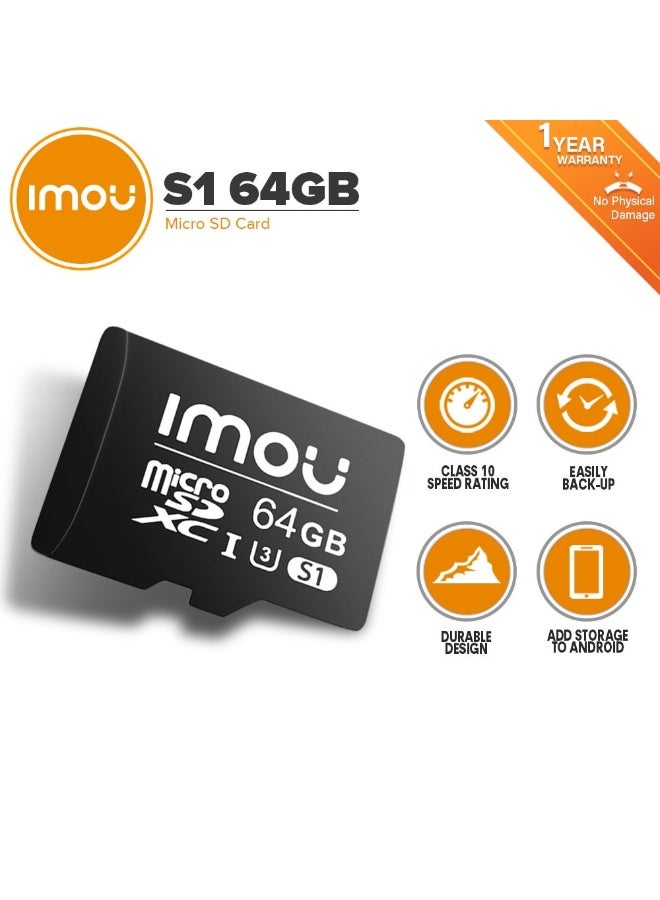 Micro SD Card 64 GB Class 10 Ultra High Speed up to 100MB/s UHS-I, Micro SD SDXC Card for Smartphone, Tablet, Security Camera, Switch, Game Consoles and etc. 64 GB