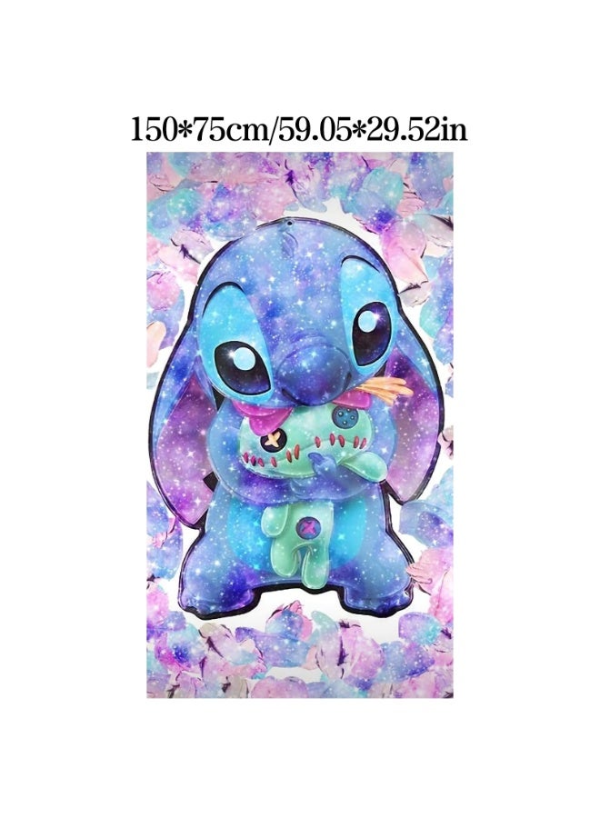 Stitch Starry Sky Print Beach Towel, Quick-Dry Absorbent, 150x75cm - Image 2