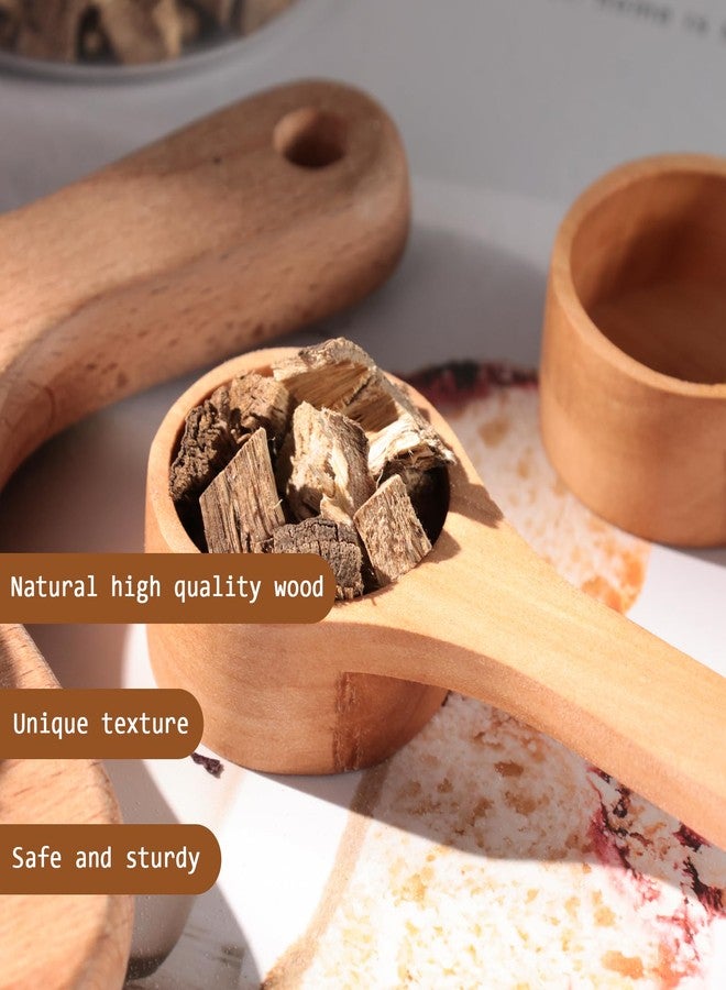 هانزغو مغرفتا قهوة من هانزجو، قطعتان، ملعقتان خشبيتان للقهوة مقاس 4 بوصات، أدوات مطبخ لقياس البن المطحون أو الشاي أو الحساء، وخلط وتقليب. - Image 4