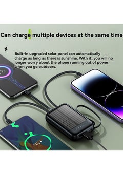 Generic New solar power bank 10000 mAh large capacity comes with charging cable mini mobile power supply essential for camping (black)  - Image 4