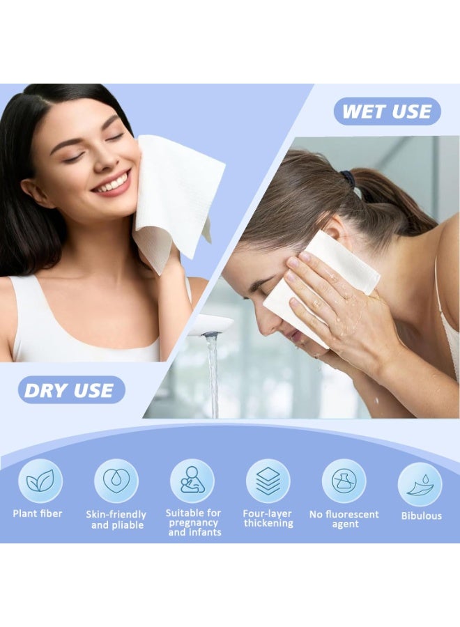 حزمة من 100 مناشف نظيفة، XL مناشف ناعمة يمكن التخلص منها للبشرة الحساسة، 26 × 30 سم، إزالة المكياج، مناديل الأطفال - Image 5