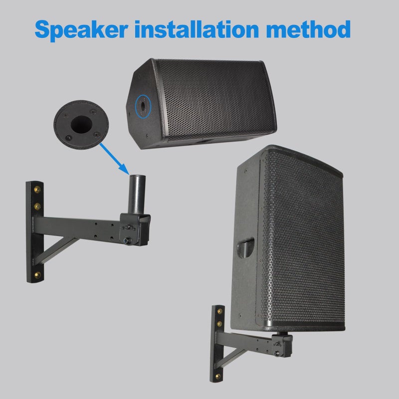 Howonder Speaker Wall Mount,Wall Speaker Mount Bracket Design for Professional Audio,Tilt,Hold up to 100lbs,HD-319 (2 Packs Black) - Image 4