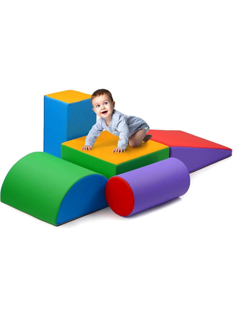 يوستيد مجموعة ألعاب التسلق والزحف، لعبة تسلق خفيفة الوزن على شكل إسفنج للأطفال الصغار، 5 قطع من مكعبات التسلق الناعمة، معدات رياضية آمنة للزحف في الأماكن المغلقة للأطفال الصغار والرضع والأطفال مقاومة للماء وسهلة التنظيف - Image 1