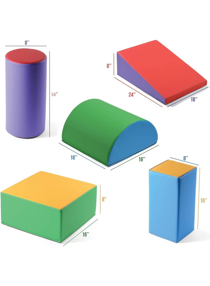 يوستيد مجموعة ألعاب التسلق والزحف، لعبة تسلق خفيفة الوزن على شكل إسفنج للأطفال الصغار، 5 قطع من مكعبات التسلق الناعمة، معدات رياضية آمنة للزحف في الأماكن المغلقة للأطفال الصغار والرضع والأطفال مقاومة للماء وسهلة التنظيف - Image 5