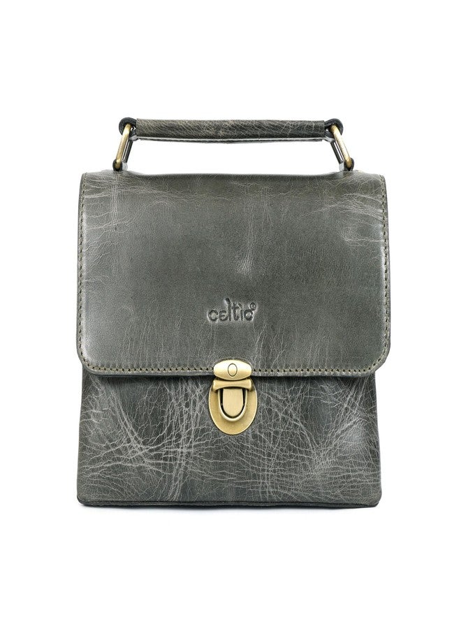 Celtic Premium Leather Structured Box Satchel with Detachable Strap - Image 2