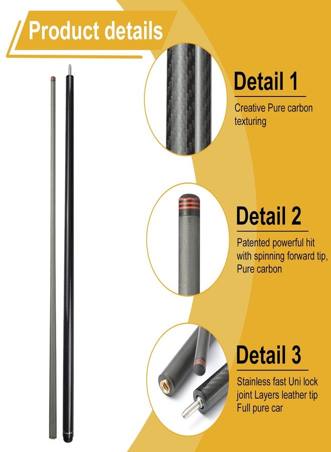 GAMESUN Carbon Fiber Break Pool Cue Stick, 13mm Tip Break Carbon Fiber cue, 58" Cue Stick, 20OZ Weight Pool Stick - Image 3