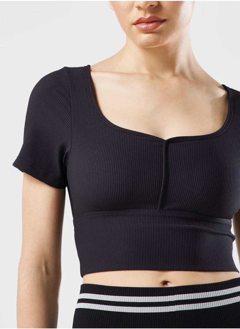 FRWD Cropped Rib Detail Sports Bra