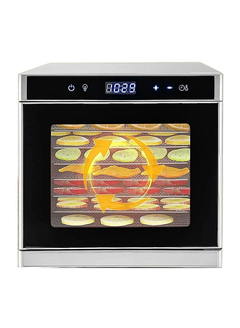 ET-LIFE Food Dehydrator with 8 Layers, Stainless Steel Food Dryer Machine, LED Touch Control Design, Adjustable Temperature and Time, for Fruit/Meat/Beef/Dog Treatments, Silver - Image 1