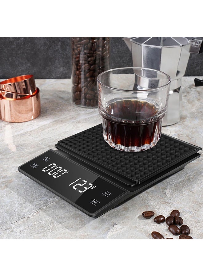 ميزان قهوة بمؤقت ميزان المطبخ V60 ميزان قهوة رقمي مزود بمؤقت V60 ميزان قهوة بالتنقيط رقمي للطبخ والخبز مقاوم للماء - Image 4