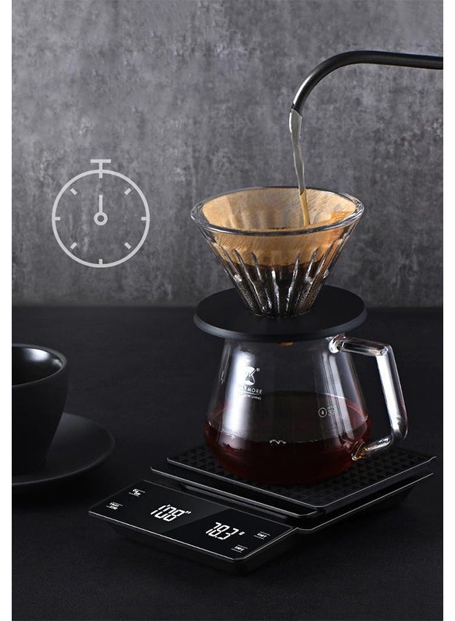 ميزان قهوة بمؤقت ميزان المطبخ V60 ميزان قهوة رقمي مزود بمؤقت V60 ميزان قهوة بالتنقيط رقمي للطبخ والخبز مقاوم للماء - Image 2