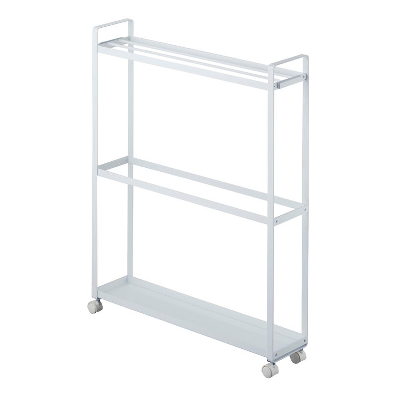 Yamazaki Yamazaki Home Towel Rack and Bath Cart  Rolling Bathroom Storage Organizer Steel One Size White 