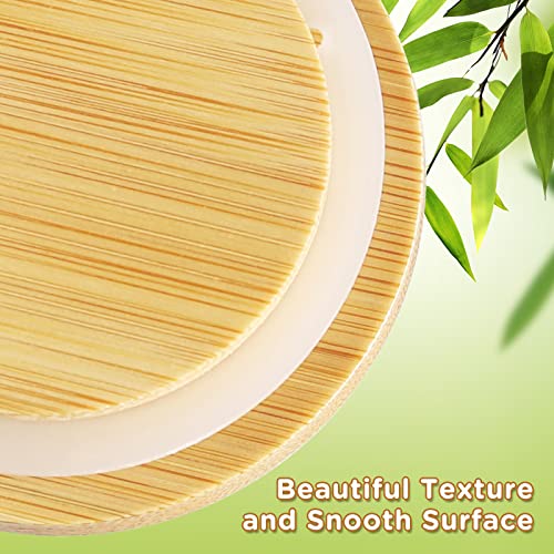 SBMKK 86mm Wide Mouth Bamboo Mason Jar Lids with Straw Hole, SBMKK Wood Mason Jar Straw Lid 8 Pack - Image 3