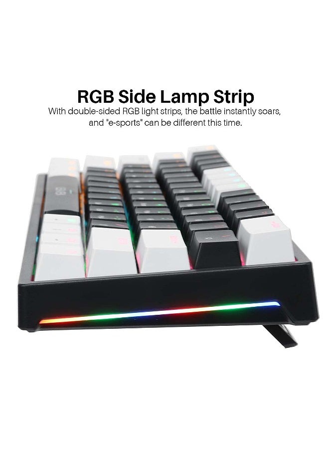 LEAVEN - 61-Key Wired Keyboard - Hot Swap - Red Switch - Mechanical Keyboard - Gaming Keyboard - Office Keyboard - RGB Lighting Effect - Computer Keyboard - Image 1