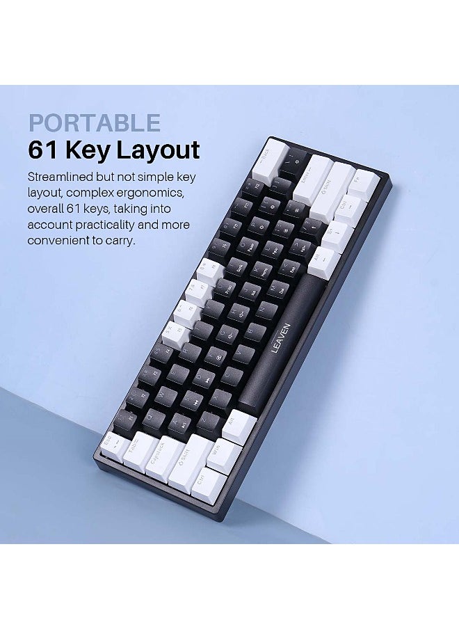 LEAVEN - 61-Key Wired Keyboard - Hot Swap - Red Switch - Mechanical Keyboard - Gaming Keyboard - Office Keyboard - RGB Lighting Effect - Computer Keyboard - Image 1