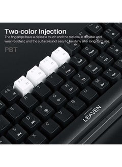 LEAVEN 61-Key Wired Keyboard - Hot Swap - Red Switch - Mechanical Keyboard - Gaming Keyboard - Office Keyboard - RGB Lighting Effect - Computer Keyboard  - Image 3