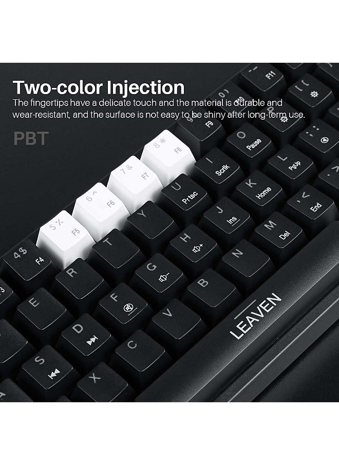 LEAVEN - 61-Key Wired Keyboard - Hot Swap - Red Switch - Mechanical Keyboard - Gaming Keyboard - Office Keyboard - RGB Lighting Effect - Computer Keyboard - Image 1