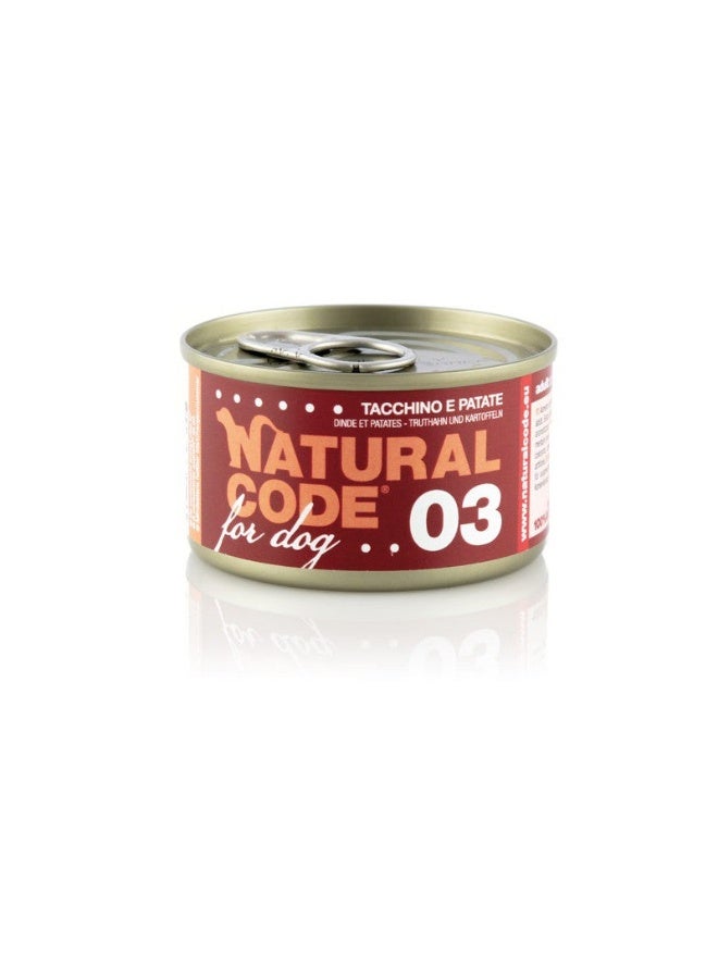 Natural Code 03 Turkey & Potatoes Wet Dog Food - 90G
